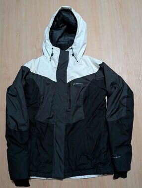 Columbia Women's Medium Rosie Run Omni-Tech Insulated Jacket Shark White Black